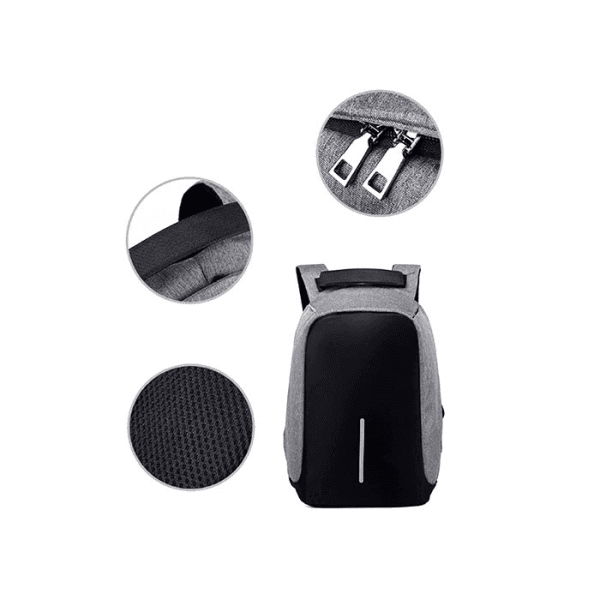 ADDISON ST-490 SIYAH/GRI GIZLI FERMUARLI BILGISAYAR NOTEBOOK SIRT ÇANTASI - 5