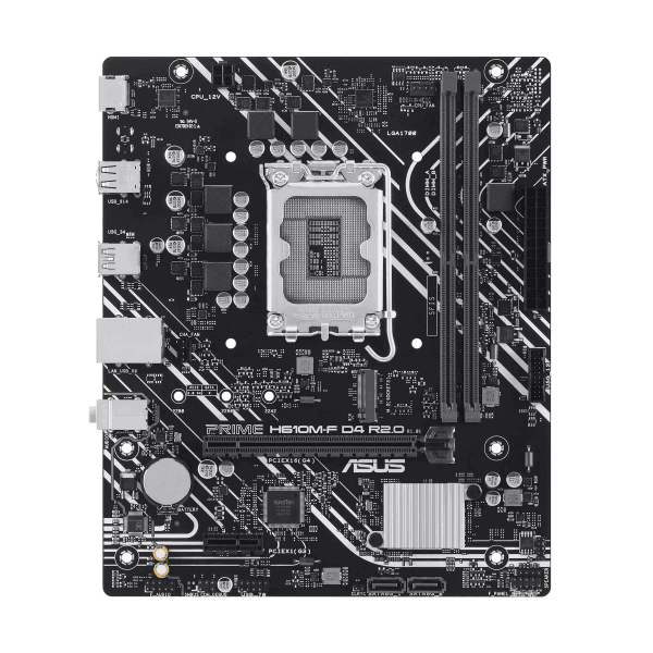 ASUS MB PRIME H610M-F D4 R2.0-SI INTEL H610 LGA1700 DDR4 3200 HDMI M2 USB3.2 MATX BULK (POŞETLİ KUTUSUZ) - 6