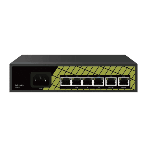 GENATA GNT-P9206EA 65W 4 PORT POE + 2 UPLINK 100MBPS POE SWITCH - 2