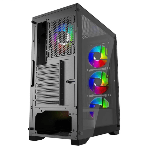 POWERBOOST PB-PS5846B 600W ATX USB 3.0 RAINBOW FANLI MESH GAMING SIYAH KASA - 6