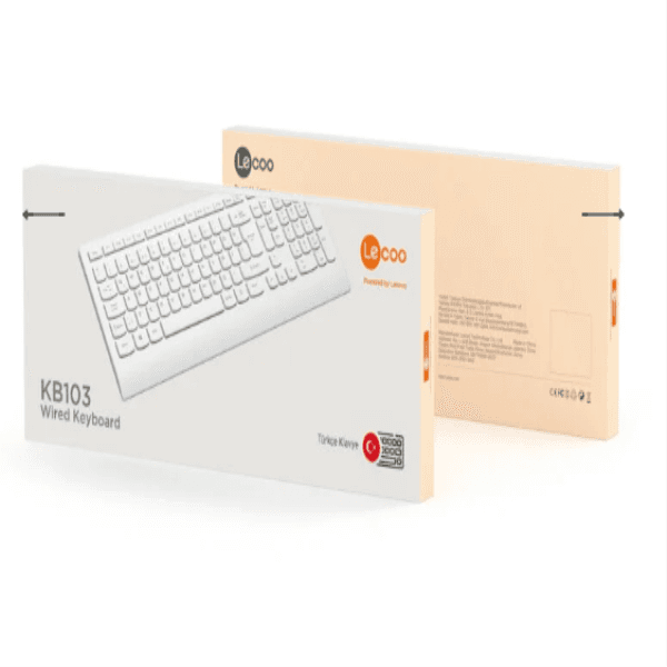 LECOO KB103-B USB KABLOLU TÜRKÇE Q KLAVYE BEYAZ - 3
