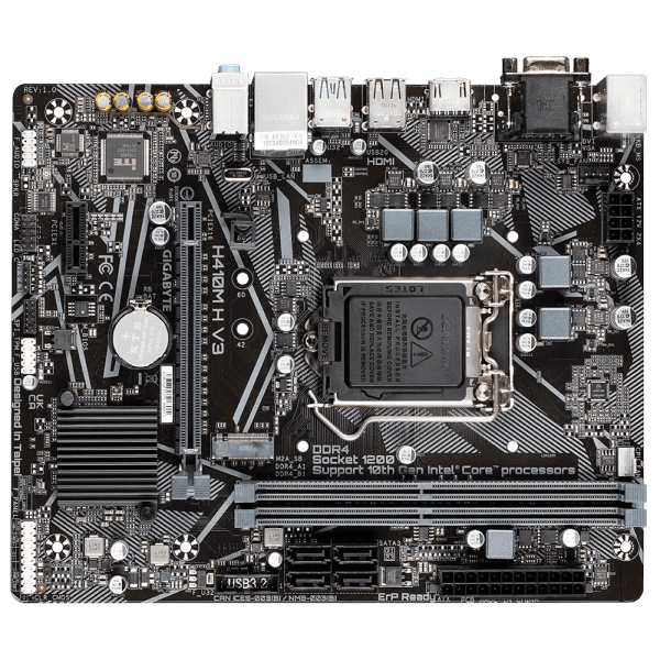 GIGABYTE H410M-H V3 Soket LGA1200 DDR4 2933 MHz DVI-D VGA HDMI - 6