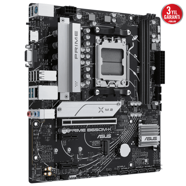 ASUS MB PRIME B650M-K AMD B650 AM5 DDR5 6400 DP VGA 2x M2 USB3.2 AURA RGB 2.5Gbit LAN mATX 96GB’a KADAR RAM DEST. ASUS 5X PRO - 10