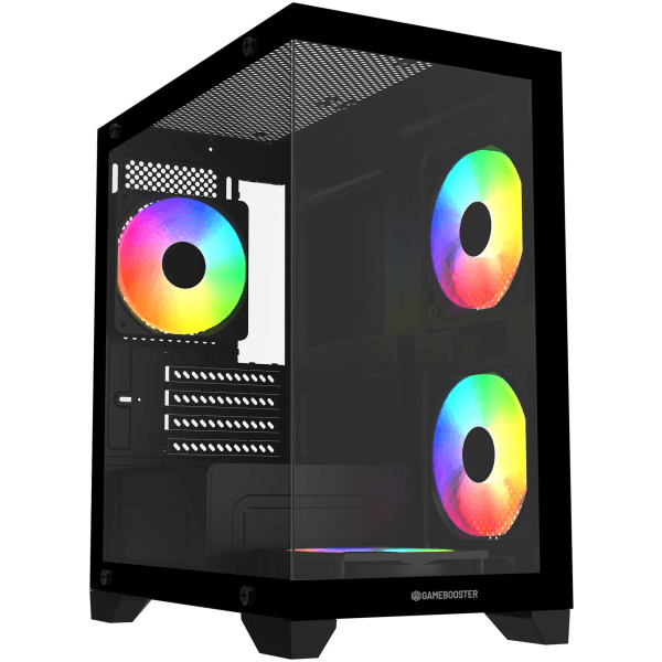 GAMEBOOSTER GB-M6001B 600W 4*12CM RAINBOW FANLI USB 3.0 SEAVIEW MID-T M-ATX GAMING SİYAH KASA (JBST-GBM6001B) - 5