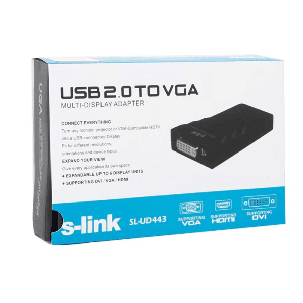 S-LINK SL-UD443 USB TO DVI+VGA ADAPTÖR - 8