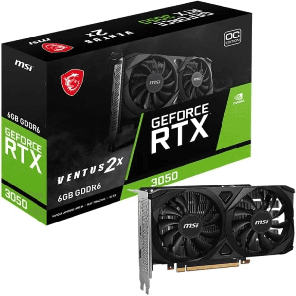 MSI VGA GEFORCE RTX 3050 VENTUS 2X E 6G OC RTX3050 6GB GDDR6 96B DX12 PCIE 4.0 X8 (1XDP 2XHDMI) - 2