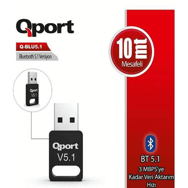 QPORT (Q-BLU5.1) BLUETOOTH V5.1 USB ADAPTOR - 2