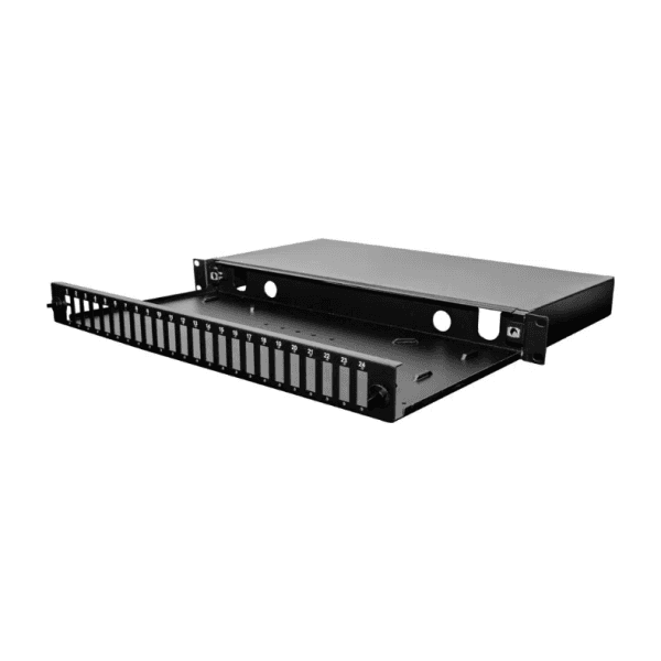 ALFAFONET 102005-BL.06 ECOSLIDE 1U 24 PORT FİBER OPTIC PATCH PANEL 24 SC-DX/24 LC-QD NTEGRATED FRONT PLATE SİYAH (BOŞ) - 6