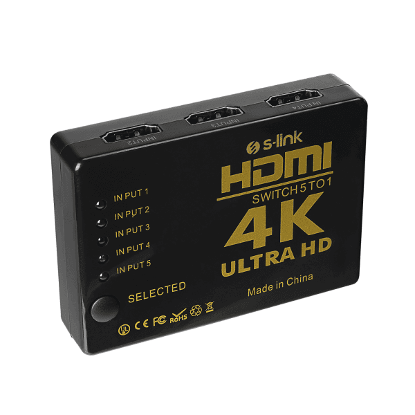 S-LINK SL-HSW75 HDMI 5IN1 OTOMATIK 5LI METAL SWITCH - 6