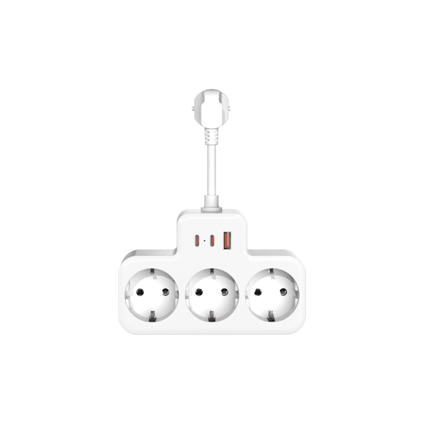 S-LINK PRZ07 BEYAZ 3 SOKETLİ 15MM 1 USB 2 TYPE-C PD20W 1050 JOULE TAM BAKIR KABLOLU AKIM KORUMALI PRİZ - 7