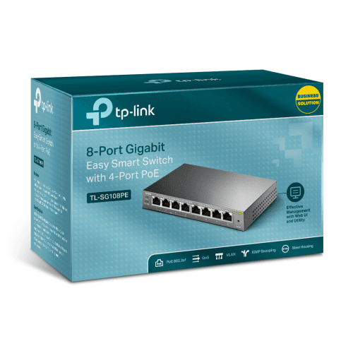 TP-LINK TL-SG108PE 8 PORT GIGABIT EASY SMART MASAÜSTÜ SWITCH(4 PORT PoE) - 6