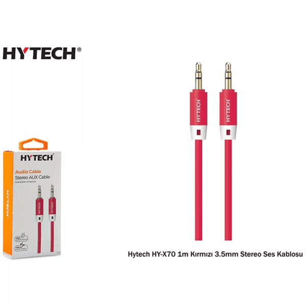 HYTECH HY-X70 1M KIRMIZI 3.5MM STEREO SES KABLOSU - 2