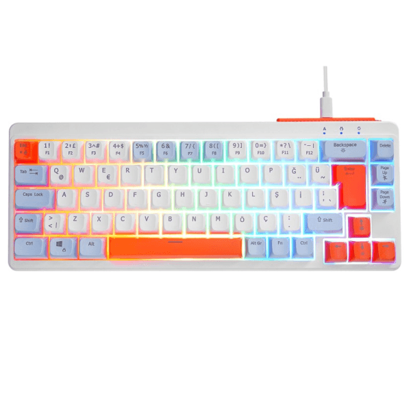 ACER EMACHINES EAK810 BEJ/MAVİ/TURUNCU USB RAINBOW AYDINLATMALI MINI Q STANDART KLAVYE - 5