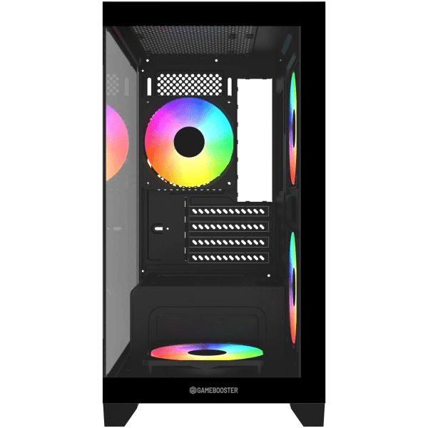 GAMEBOOSTER GB-M6001B 600W 4*12CM RAINBOW FANLI USB 3.0 SEAVIEW MID-T M-ATX GAMING SİYAH KASA (JBST-GBM6001B) - 7