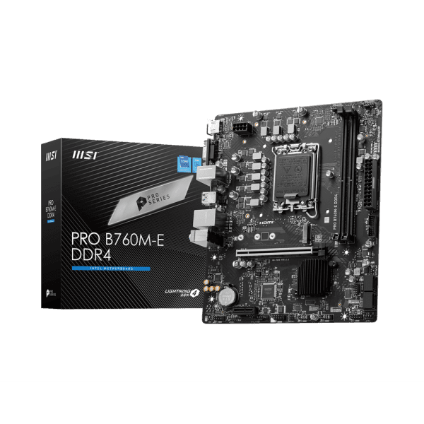 MSI PRO PRO B760M-E DDR4 SOKET 1700 DDR4 5333MHZ(OC) PCI-E GEN4 M.2 USB3.2 DP HDMI 1X2.5G LAN MATX - 3