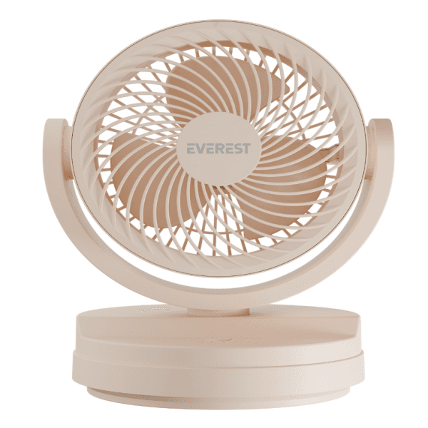 EVEREST EFN-509 KREM - KAHVE 7 İNÇ 3 KADEMELİ 2100 RPM HIZ DUVAR TİPİ VE MASAÜSTÜ USB FAN - 4