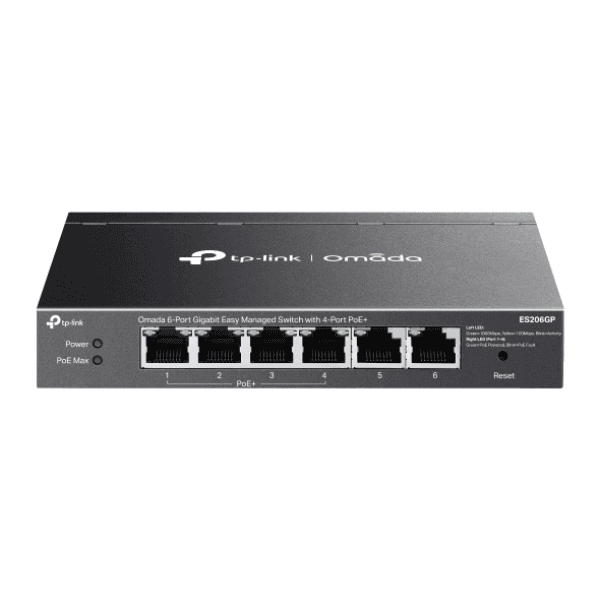TP-LINK OMADA ES206GP 6 PORT-4PORT GIGABIT POE+ 2PORT GIGABIT- RJ45 YONETİLEBİLİR DESKTOP SWITCH - 4
