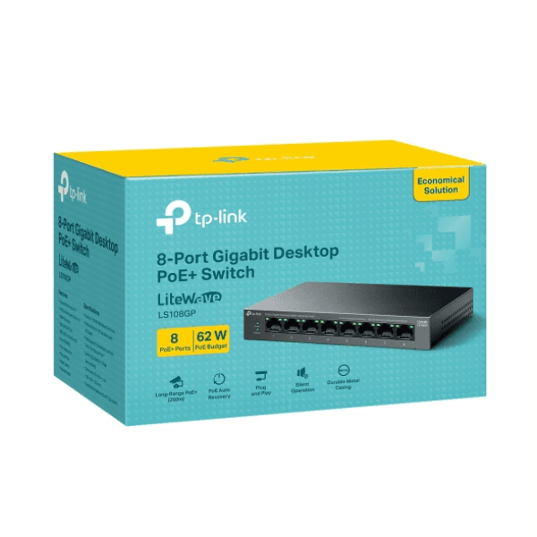TP-LINK LS108GP 8 PORT 10/100/1000 POE 62W YONETILEMEZ SWITCH - 10
