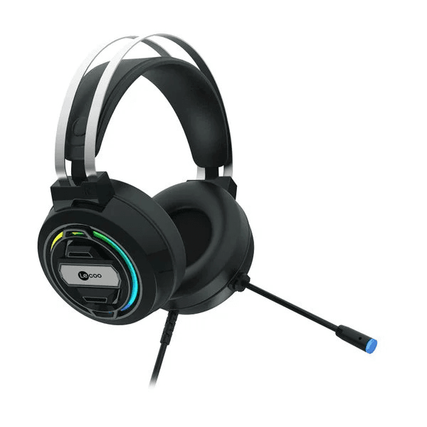 LECOO HT401 3.5MM JACK+ USB KULAK ÜSTÜ RGB LED AYDINLATMALI KABLOLU GAMING KULAKLIK SİYAH - 6