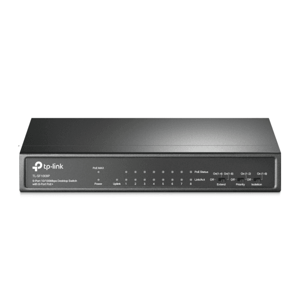 TP-LINK TL-SF1009P 9 PORT 10/100Mbps MASAÜSTÜ SWITCH 8 PORT PoE - 4