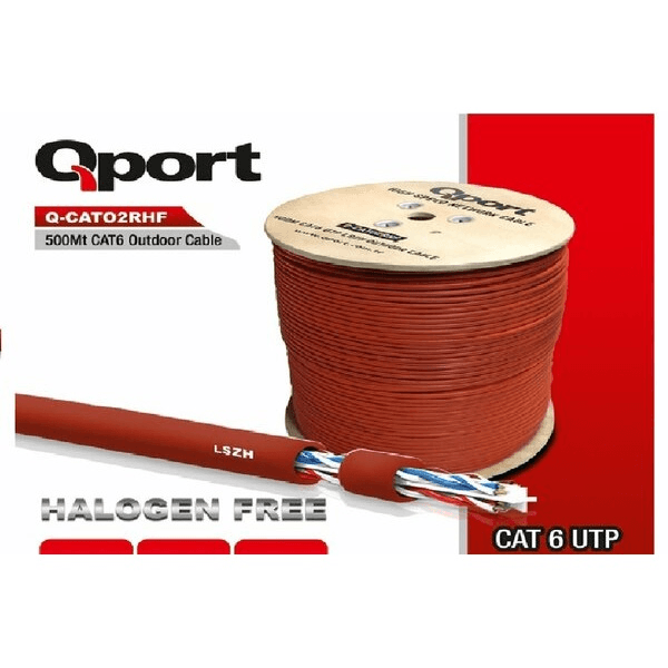 QPORT (Q-CATO2RHF) 500M CAT6 OUTDOOR LSZH TURUNCU 23AWG 0.58MM HALOGEN FREE KABLO - 2
