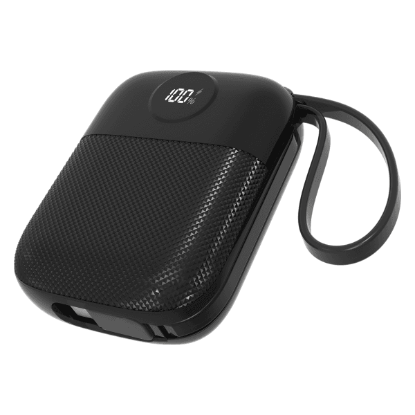 S-LINK MP110 10000MAH PD22.5W TYPE-C+LIGHTNING KABLOLU SİYAH LCD TAŞINABİLİR PİL ŞARJ CİHAZI POWERBANK - 9