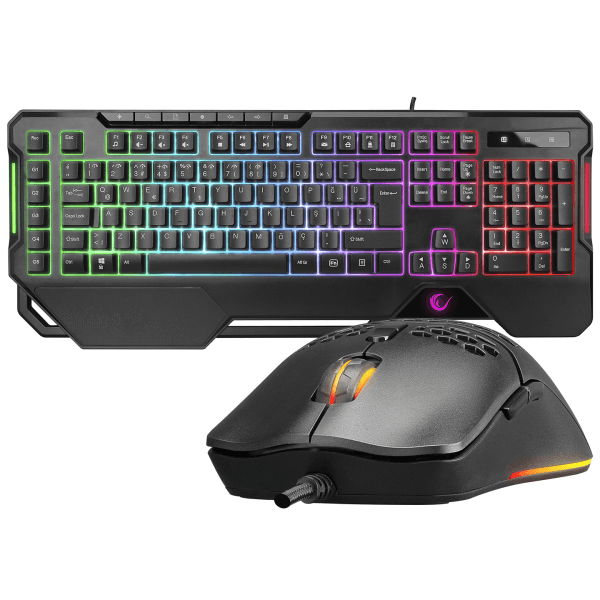 RAMPAGE KM-R96 ELEMENTAL SIYAH RGB AYDINLATMALI Q OYUNCU MULTMEDIA KLAVYE VE 7200 DPI MOUSE GAMING SET - 4