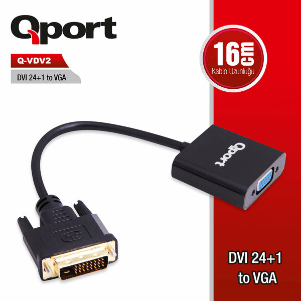 QPORT (Q-VDV2) DVI TO VGA CEVIRICI - 6