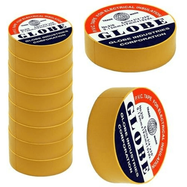 GLOBE SARI İZOLE BANT ELEKTRİK BANDI  0.13MM X 19MM X 10YDS - 7