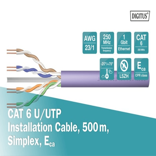 DIGITUS DK-1613-VH-5-GR 500 MT GRİ CAT6 U-UTP 23 AWG LSZH SAF BAKIR - 6