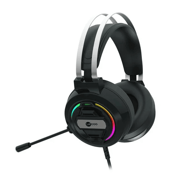 LECOO HT401 3.5MM JACK+ USB KULAK ÜSTÜ RGB LED AYDINLATMALI KABLOLU GAMING KULAKLIK SİYAH - 7