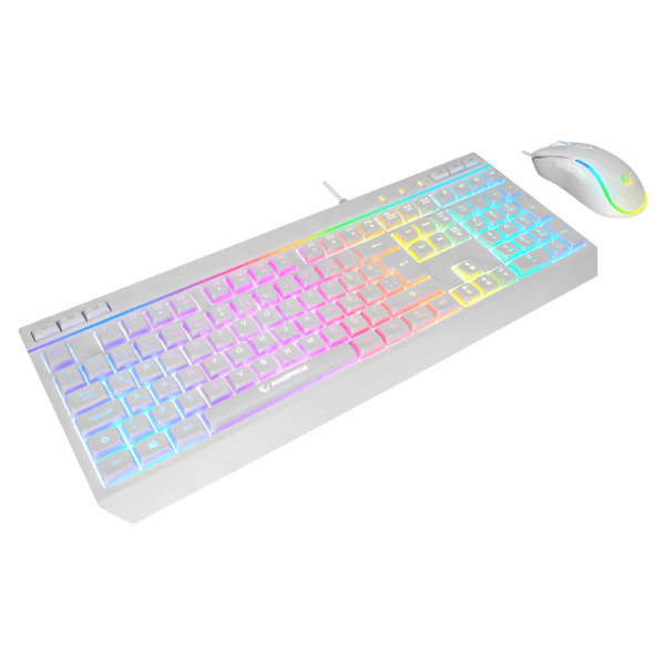 RAMPAGE KM-R57 SERAPHIC BEYAZ RGB AYDINLATMALI Q OYUNCU MULTMEDIA KLAVYE VE 12800 DPI MOUSE GAMING SET - 13