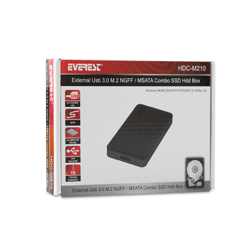 EVEREST HDC-M210 HARİCİ USB 3.0 M.2 NGFF / MSATA COMBO SSD HDD KUTU - 6