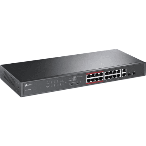 TP-LINK TL-SL1218MP 16 PORT 10/100 + 2XGB RJ45/SFP UPLINK COMBO 250 METRE POE MESAFE 192W RACKMOUNT SWITCH - 4