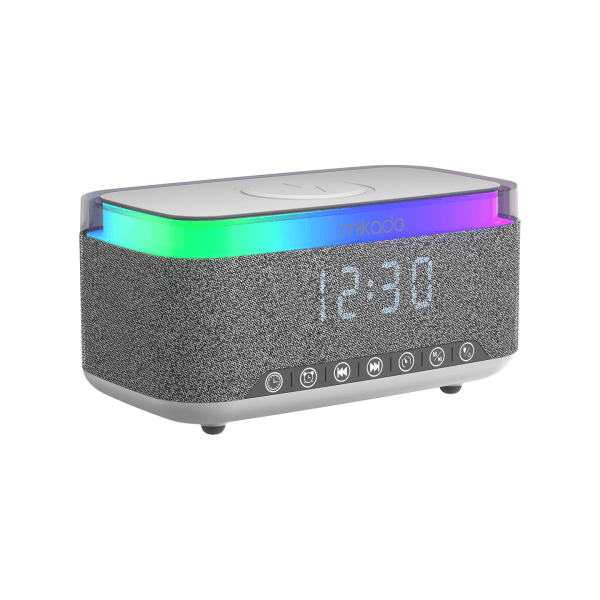 MIKADO MD-W8 1200MAH 10W GRİ BT,USB,KABLOSUZ ŞARJLI RGB-GECE LAMBASI ÖZELLİKLİ ALARMLI SAAT SPEAKER - 13