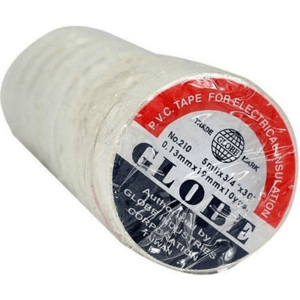 GLOBE BEYAZ İZOLE BANT ELEKTRİK BANDI  0.13MM X 19MM X 10YDS - 6