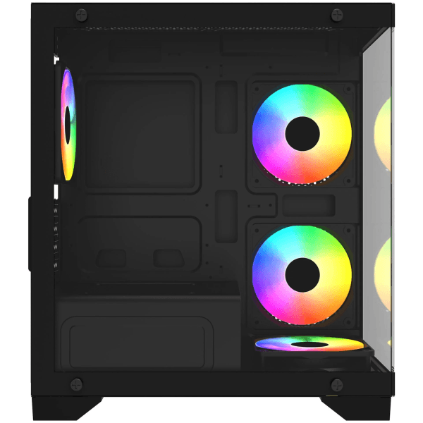 GAMEBOOSTER GB-M6001B 600W 4*12CM RAINBOW FANLI USB 3.0 SEAVIEW MID-T M-ATX GAMING SİYAH KASA (JBST-GBM6001B) - 8