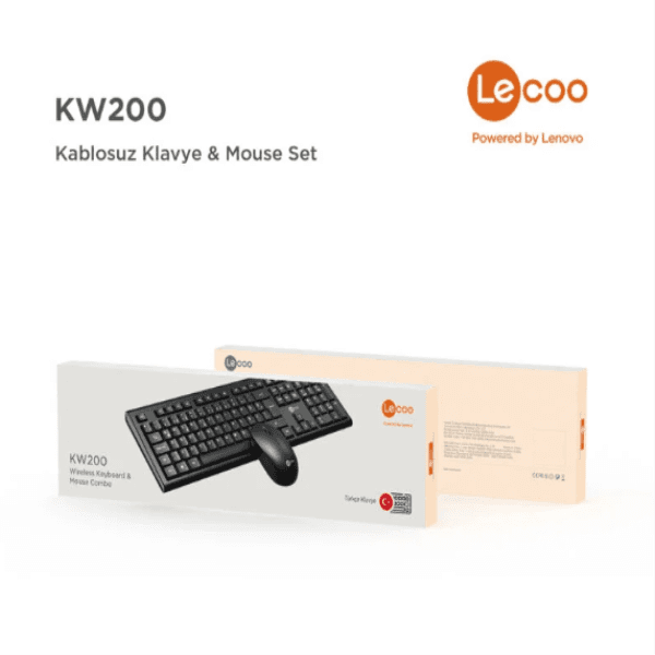 LECOO KW200-S KABLOSUZ TÜRKÇE Q KLAVYE & MOUSE SET SİYAH - 5