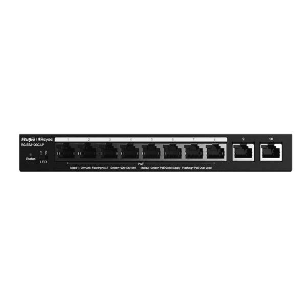 RUIJIE REYEE RG-ES210GC-LP 8 PORT 10/100/1000 8 PORT POE 2 PORT UPLINK 70 WATT RUJIE CLOUD YONETILEBILIR DESKTOP SWITCH - 6