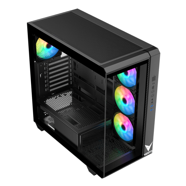 VENTO VG4300F 650W RGB TEMPERLİ CAM USB 3.0 MESH SİYAH ATX GAMING KASA - 9