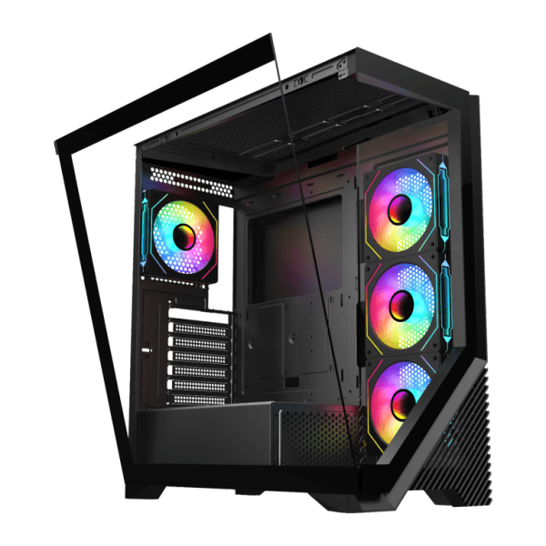 VENTO VG4202FLA  650W RGB TEMPERLİ CAM USB 3.0 MESH SİYAH ATX GAMING KASA - 14