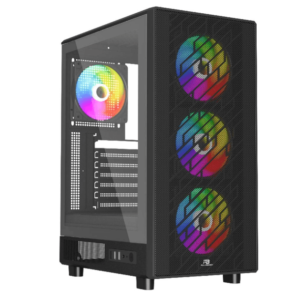 POWERBOOST A600B 600W 80+ ATX USB 3.0 RAINBOW FANLI MESH GAMING SIYAH KASA - 9