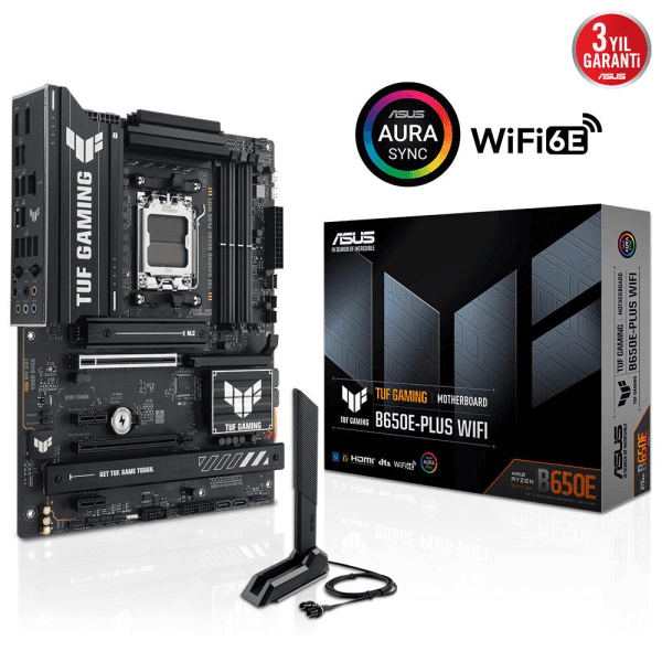 ASUS TUF GAMING B650E-PLUS WIFI AMD B650 AM5 DDR5 8000 DP HDMI 3x M2 USB3.2 WiFi 6E + BT AURA RGB 2.5Gbit LAN ATX - 6