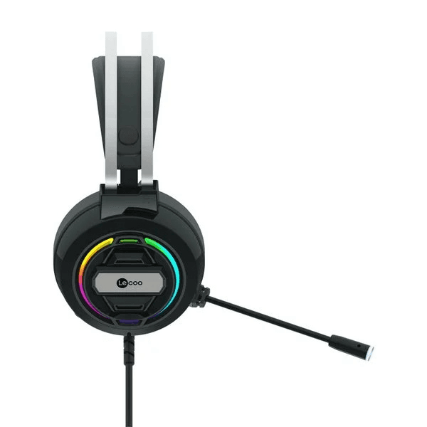 LECOO HT401 3.5MM JACK+ USB KULAK ÜSTÜ RGB LED AYDINLATMALI KABLOLU GAMING KULAKLIK SİYAH - 8