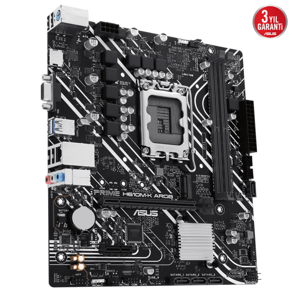 ASUS PRIME H610M-K ARGB INTEL H610 LGA1700 DDR5 5600 HDMI VGA M2 USB3.2 AURA RGB MATX 96GB’A KADAR RAM DESTEĞI ASUS 5X PROTECT - 8