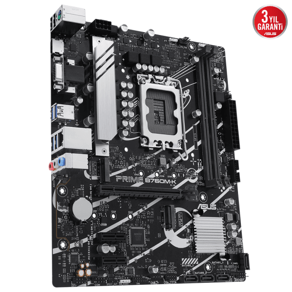 ASUS MB PRIME B760M-K INTEL B760 LGA1700 DDR5 8000 HDMI VGA Çift M2 USB3.2 AURA RGB 2.5Gbit LAN mATX ASUS 5X PROTECTION III - 12