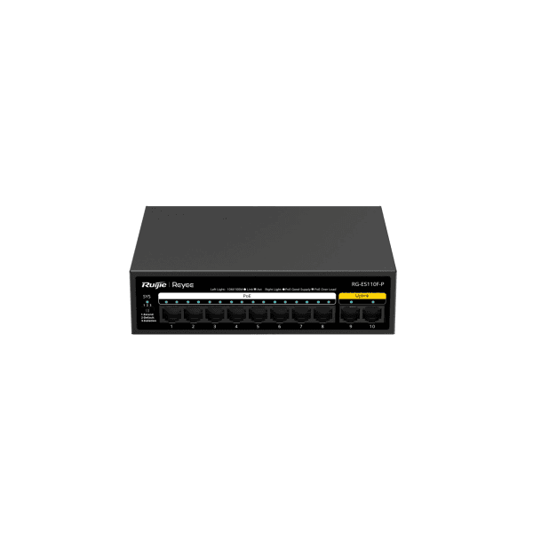 RUIJIE REYEE RG-ES110F-P 8 PORT 10/100 8 PORT POE 2 PORT FAST ETHERNET UPLINK 110W YONETILEMEZ DESKTOP SWITCH - 7