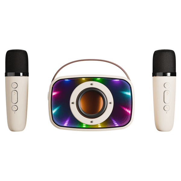 MIKADO MD-57BT ENDLESS 5W BEJ TF + USB + AUX + BT DESTEKLİ 2 WIRELESS KARAOKE MİKROFON 1200MAH TAŞINABİLİR SPEAKER - 6