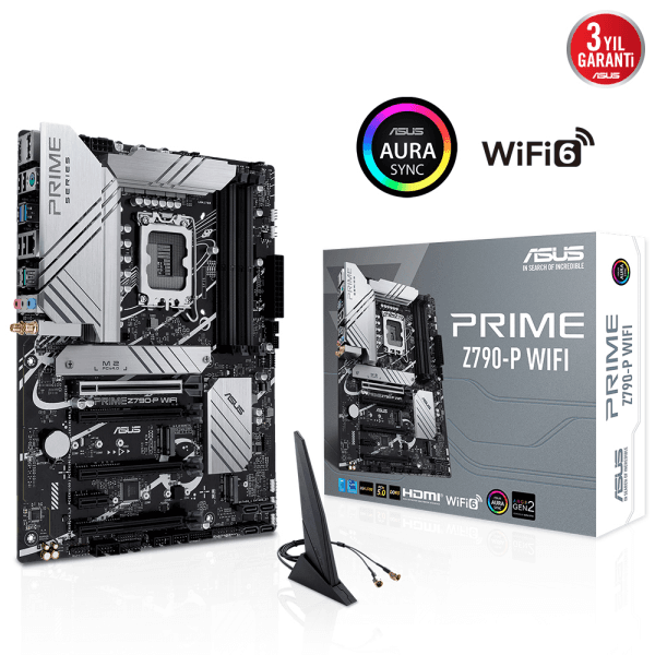ASUS PRIME Z790-P WIFI INTEL Z790 LGA1700 DDR5 7200 DP HDMI 3X M2 USB3.2 AX WİFİ BT AURA RGB 2.5GBİT LAN ATX ASUS 5X PROTECTIO - 3