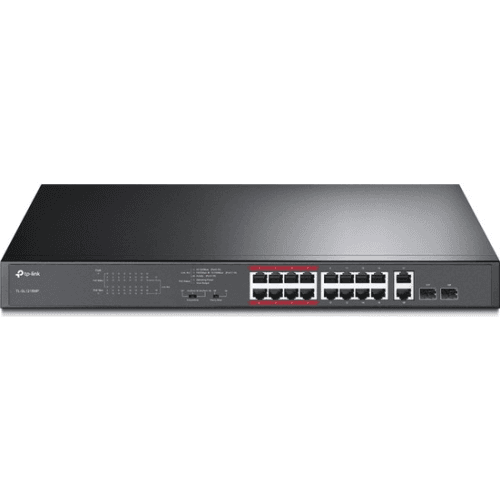 TP-LINK TL-SL1218MP 16 PORT 10/100 + 2XGB RJ45/SFP UPLINK COMBO 250 METRE POE MESAFE 192W RACKMOUNT SWITCH - 3